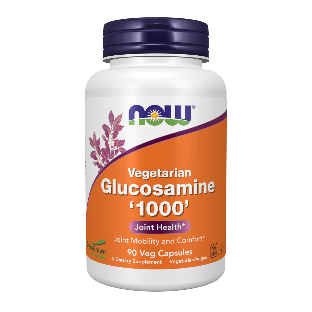 NOW Foods Supplements Glucosamine 1000 (GreenGrown® Glucosamine) Vegetarian 90 Veg Capsules