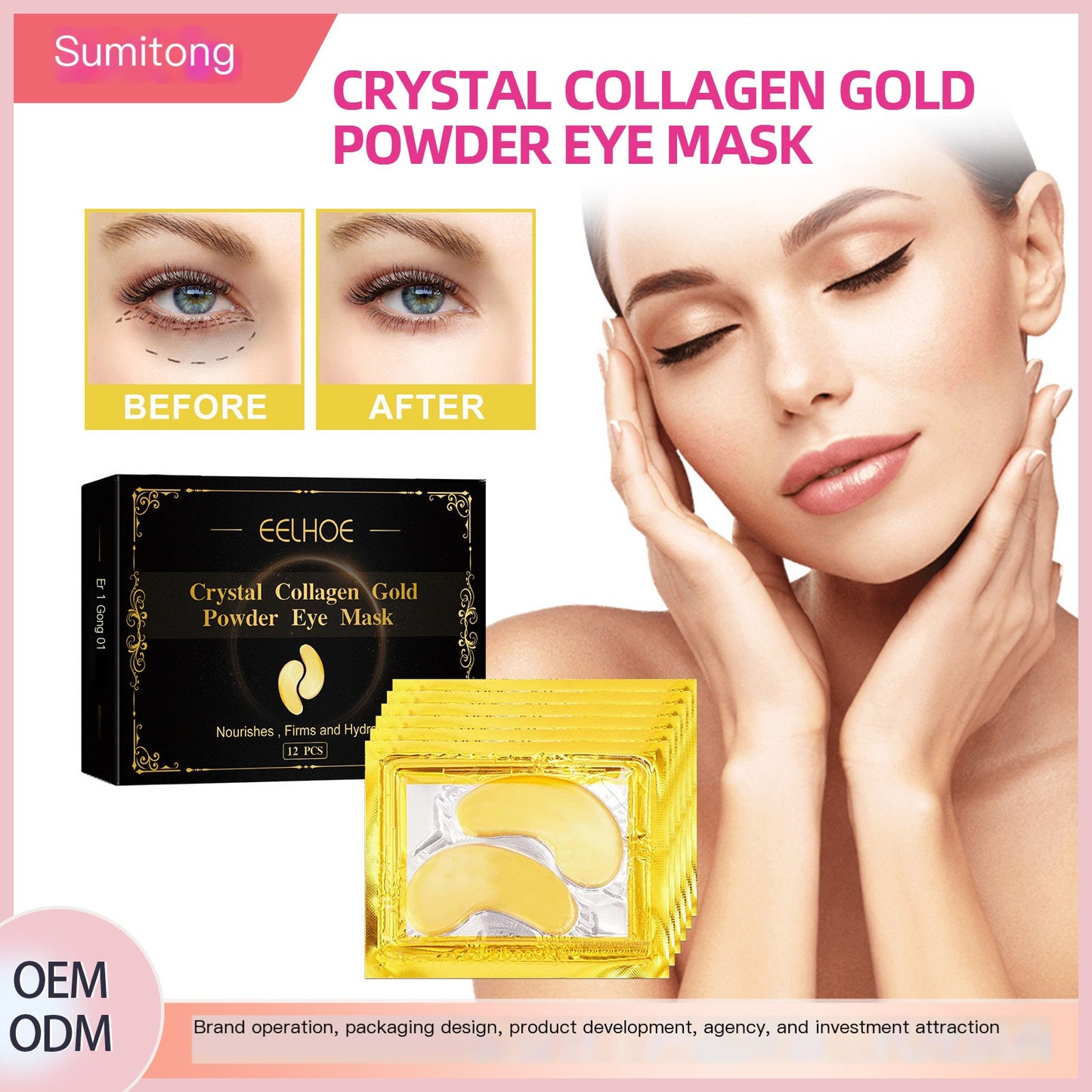 EELHOE Collagen Gold Eye Mask for Dark Circles and Puffiness