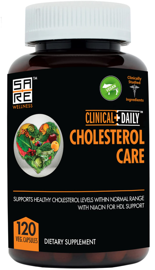 Clinical Daily Cholesterol Care Supplement. Vegan Cholesterol and Triglyceride Supplements. Plant Sterols Supplements Cholesterol Support with Guggul Garlic Niacin. 120 Capsules