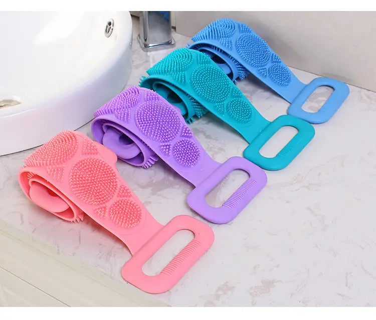 2pcs Silicone Bath Brush and Towel for Back Massage