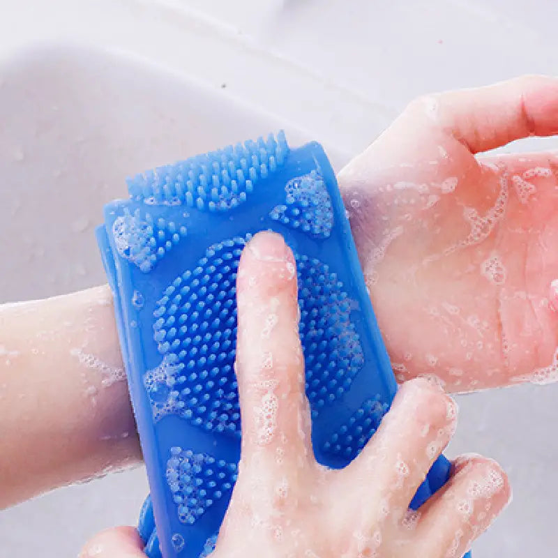 2pcs Silicone Bath Brush and Towel for Back Massage