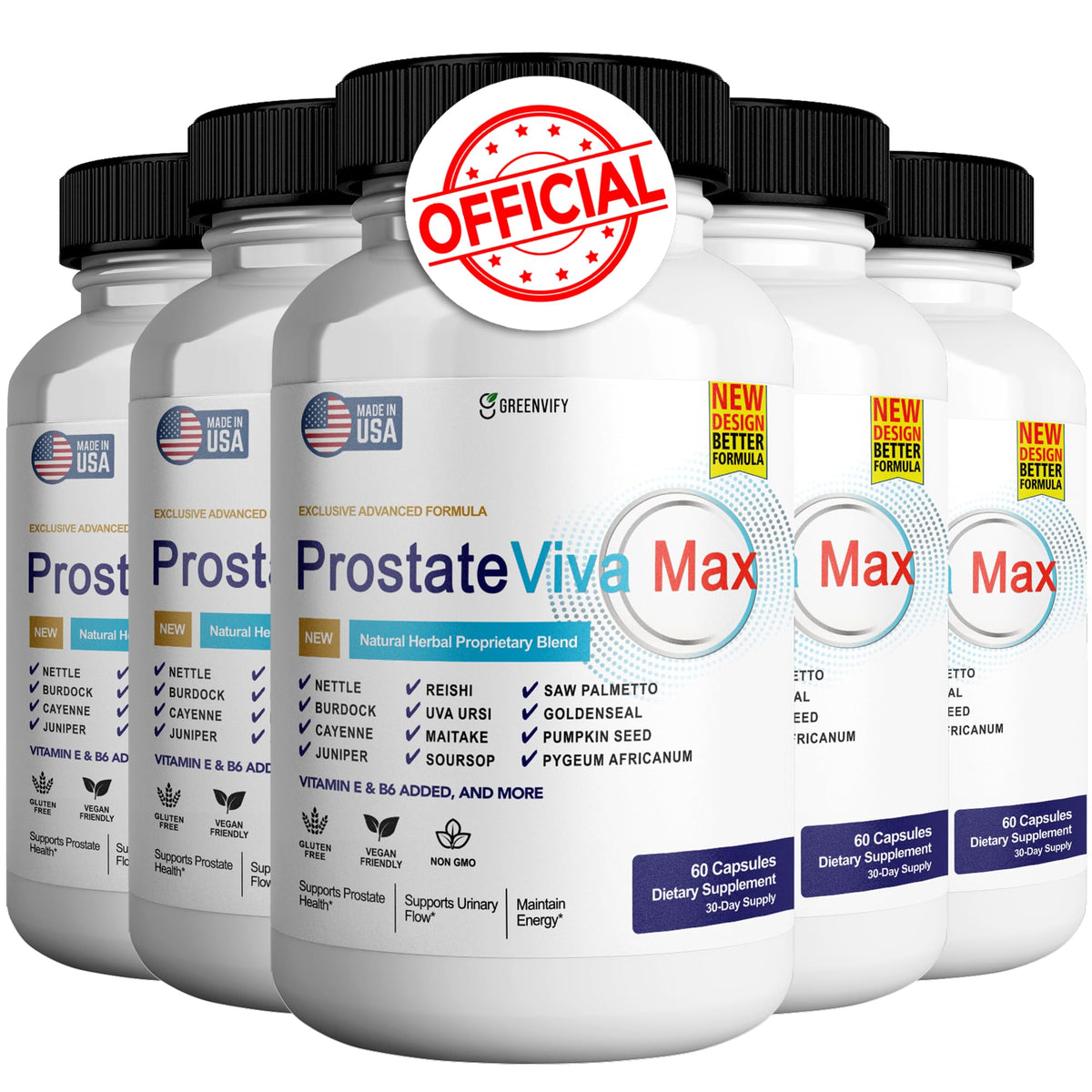 GREENVIFY ProstateViva Max Prostate Supplements for Men Capsules Health Supplements - Maximum Strength All Natural to Support Normal & Healthy Function (300 Capsules)