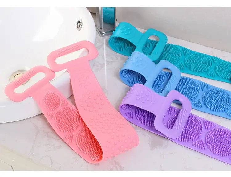 2pcs Silicone Bath Brush and Towel for Back Massage